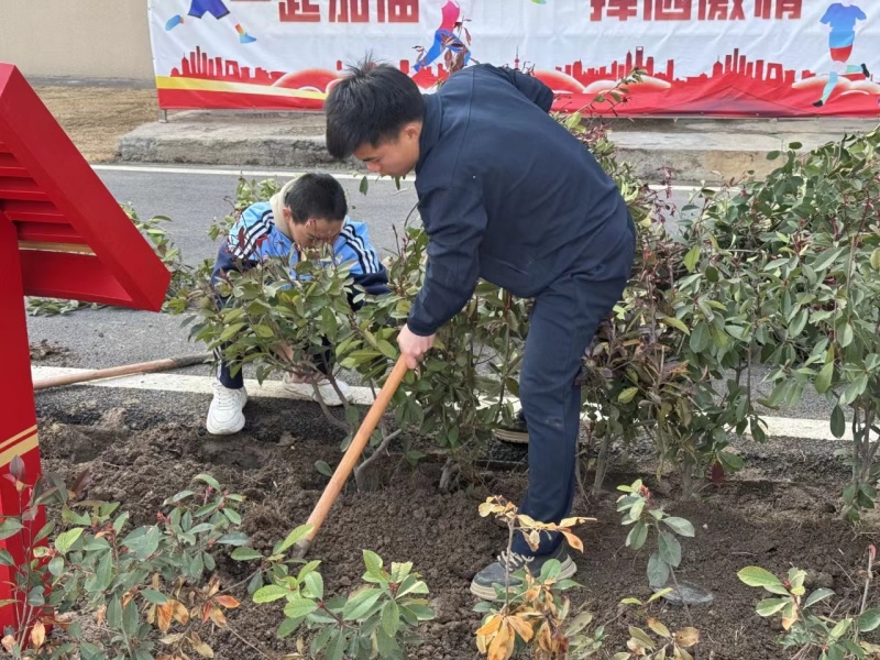 新起点教育特训学校开展校园绿化行动